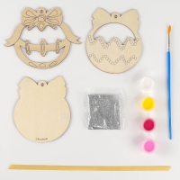 Ёлочная подвеска из дерева своими руками на новый год «Шар», новогодний набор для творчества Ёлочная подвеска из дерева своими руками на новый год «Шар», новогодний набор для творчества