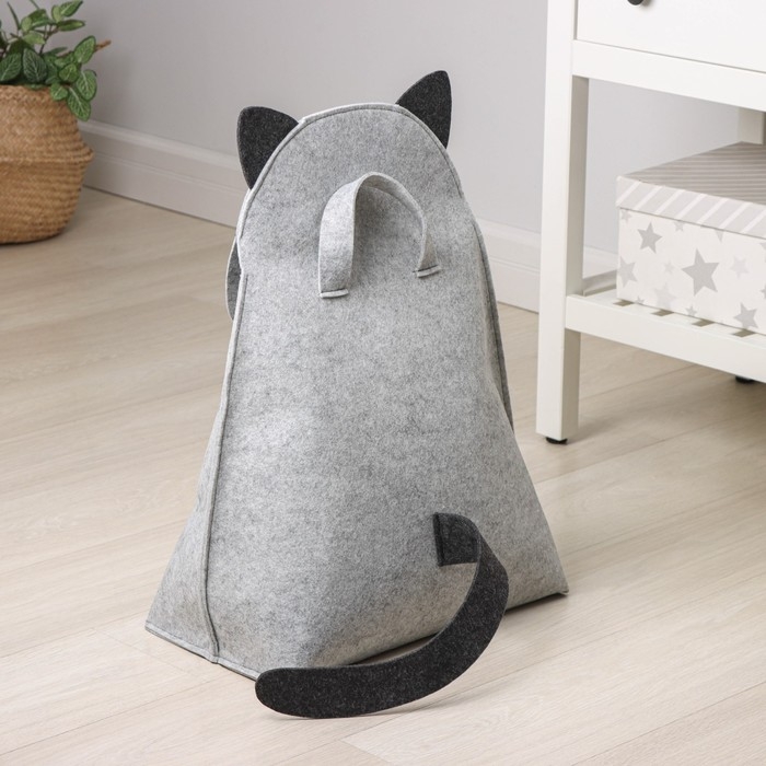 Органайзер для хранения Funny &laquo;Котун-толстун&raquo;, 42&times;24&times;58 см, 15 л, цвет серый