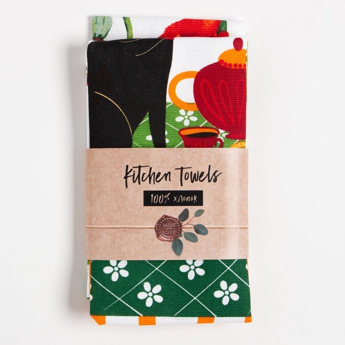 Набор кухонных полотенец Доляна &laquo;Весна&raquo; 35х60 см - 2шт, 100% хл