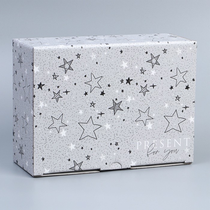 Коробка подарочная сборная, упаковка, &laquo;Звёзды&raquo;, 26 х 19 х 10 см