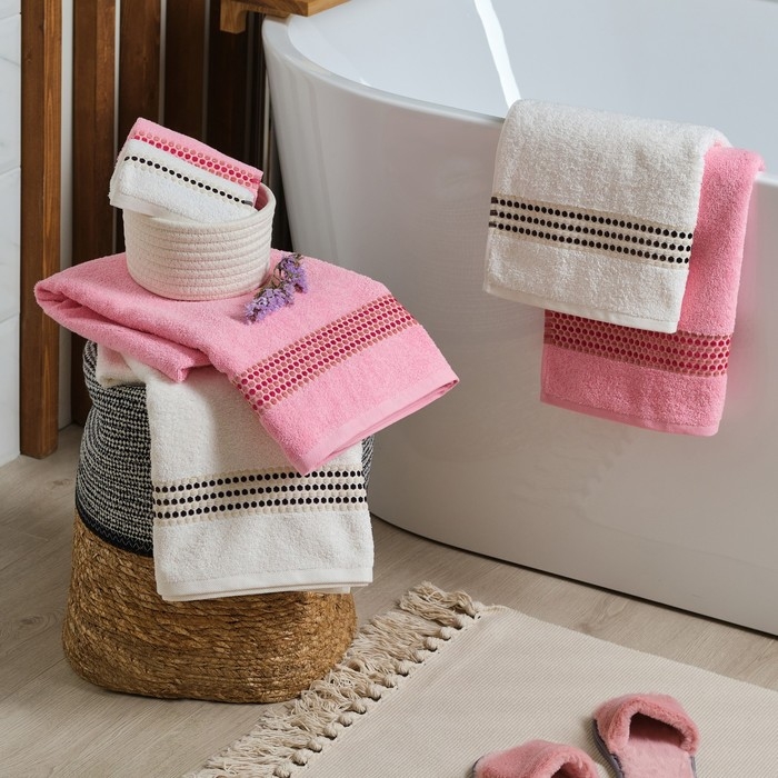 Полотенце махровое LoveLife &laquo;Адажио&raquo; 30х50 см, розовый, 100% хлопок 450 гр/м2