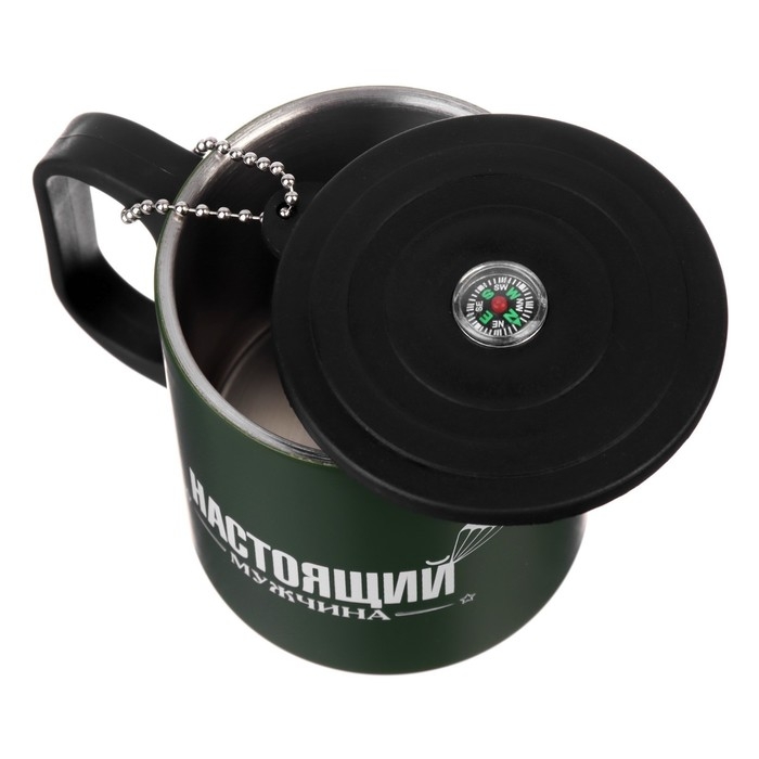 Термокружка, 180 мл, Туризм Термокружка, 180 мл, Туризм "Настоящий мужчина", сохраняет тепло 2 ч, хаки