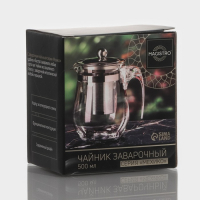 Чайник стеклянный заварочный Magistro &laquo;Шейди&raquo;, 500 мл, с металлическим ситом, пластиковая колба