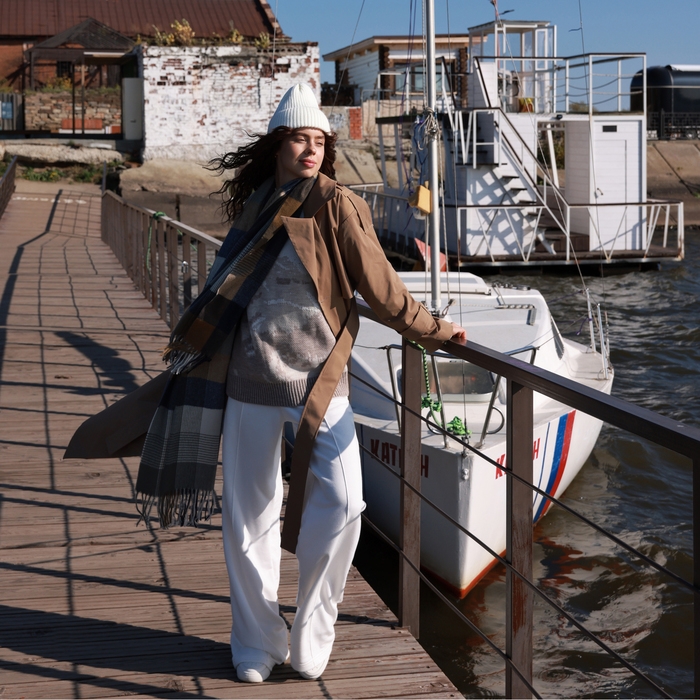 Шарф зимний с кистями MINAKU 65*180 + 8 см клетка Шарф зимний с кистями MINAKU 65*180 + 8 см клетка