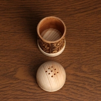 Солонка "Рябинка" (СОЛЬ), 4х9 см, береста Солонка "Рябинка" (СОЛЬ), 4х9 см, береста