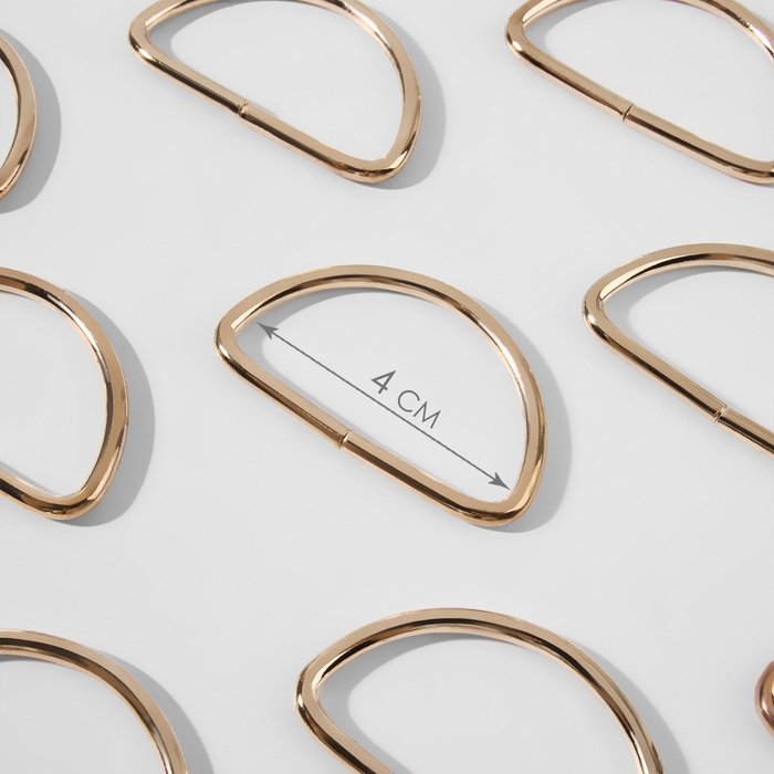Полукольцо для сумок, d = 40 мм, толщина - 3 мм, 10 шт, цвет золотой Полукольцо для сумок, d = 40 мм, толщина - 3 мм, 10 шт, цвет золотой