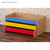 Кровать детская 3-ярусная выкатная, 1480х652х720, Цветная Кровать детская 3-ярусная выкатная, 1480х652х720, Цветная