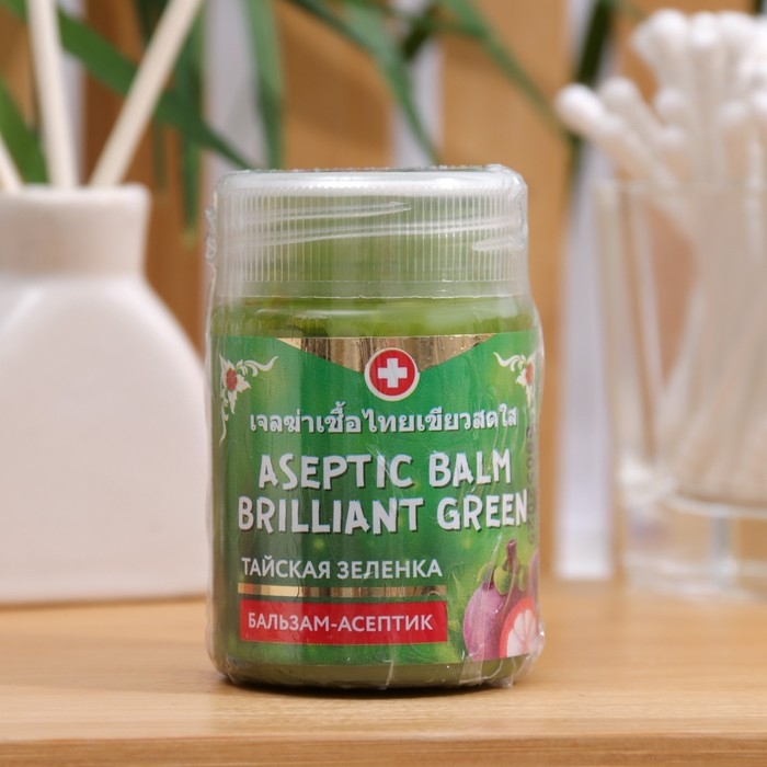Бальзам-асептик «Тайская зелёнка» Binturong Aseptic Balm Brilliant Green, заживляющий, от ран и бактерий, 50 г Бальзам-асептик «Тайская зелёнка» Binturong Aseptic Balm Brilliant Green, заживляющий, от ран и бактерий, 50 г