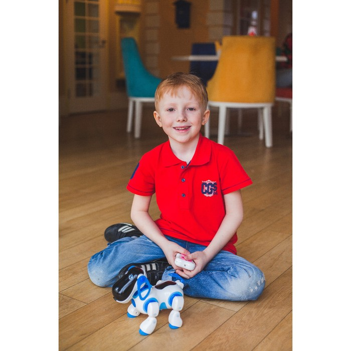 Робот собака «Ки-Ки», программируемый, на пульте управления, интерактивный: звук, свет, танцующий, музыкальный, на батарейках, на русском языке, синий Робот собака «Ки-Ки», программируемый, на пульте управления, интерактивный: звук, свет, танцующий, музыкальный, на батарейках, на русском языке, синий