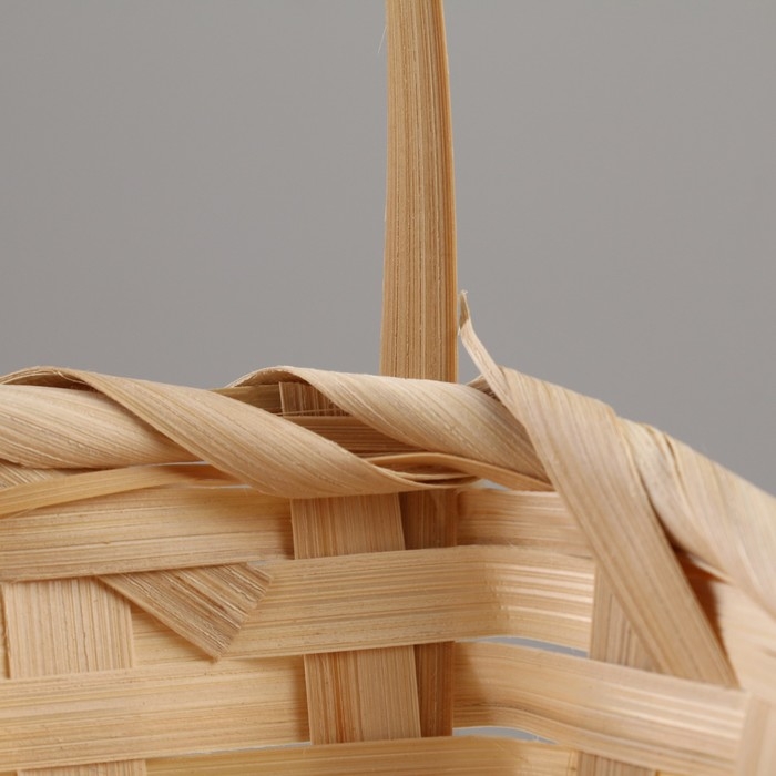 Корзина плетеная, D14 x 13 х H6,5 х 11 х 20 см, бамбук