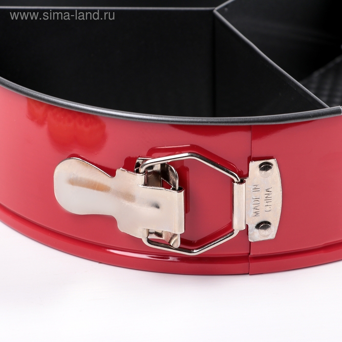 Форма для выпечки Доляна «Три начинки», 25×8,5 см, съёмное дно, антипригарное покрытие, цвет красный Форма для выпечки Доляна «Три начинки», 25×8,5 см, съёмное дно, антипригарное покрытие, цвет красный