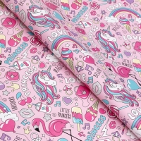 Бумага упаковочная глянцевая &laquo;Единороги&raquo;, 70 х 100 см, 1 лист