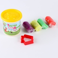 Тесто для лепки в банке 4 цвета по 25 г + формочка-каттер Тесто для лепки в банке 4 цвета по 25 г + формочка-каттер