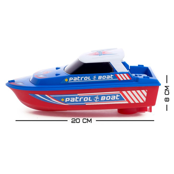 Катер &laquo;Морской патруль&raquo;, работает от батареек, плавает