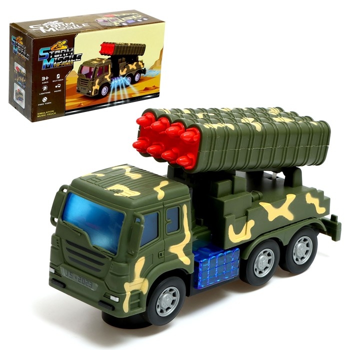 Машина &laquo;Военная&raquo;, на батарейках, свет и звук