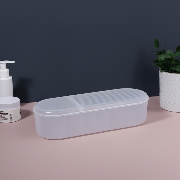 Органайзер для хранения, с крышкой, 7 секции, 28 &times; 10,5 см, цвет прозрачный