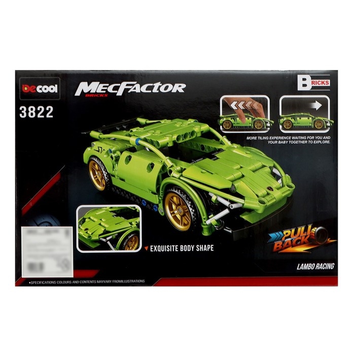 Конструктор гоночная машина DECOOL MecFactor, инерционный, 248 деталей, 6+ Конструктор гоночная машина DECOOL MecFactor, инерционный, 248 деталей, 6+