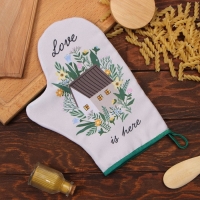 Варежка-прихватка Доляна "Милый дом" 20х28 см, 35% хл, 65% пэ, ватин 250 г/м2 Варежка-прихватка Доляна "Милый дом" 20х28 см, 35% хл, 65% пэ, ватин 250 г/м2