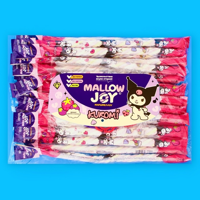 Маршмеллоу "KUROMI MALLOW JOY", в форме косички, 25 г