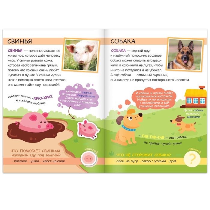 Книжка с наклейками &laquo;Моя ферма. Читай, играй, узнавай&raquo;, 16 стр.