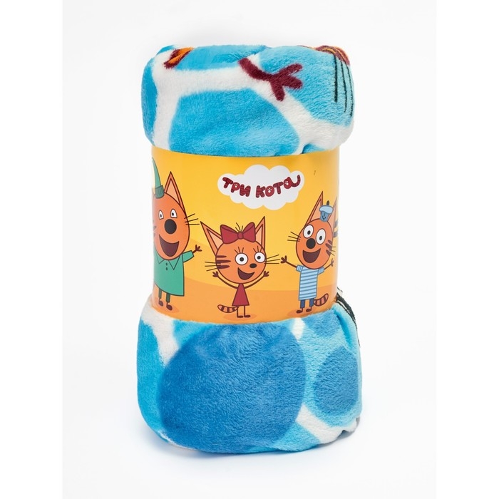 Плед Павлинка Коржик 100х150см, голубой, аэрософт 190гм, пэ100%