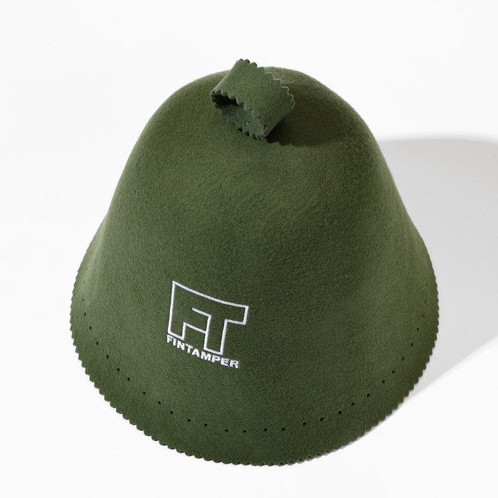 Бесшовная фетровая шапка для бани из шерсти мериноса, оливковая