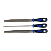 Набор напильников ТУНДРА, сталь У10, насечка №2, пластиковые рукоятки, 200 мм, 3 шт. Набор напильников ТУНДРА, сталь У10, насечка №2, пластиковые рукоятки, 200 мм, 3 шт.