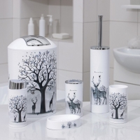 Набор аксессуаров для ванной комнаты &laquo;Тень горы&raquo;, 6 предметов (дозатор, мыльница, 2 стакана, ёрш, ведро)