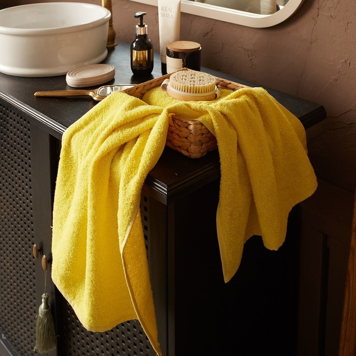 Полотенце махровое Экономь и Я 30*60 см, цв. желтый 100% хлопок, 320 гр/м2 Полотенце махровое Экономь и Я 30*60 см, цв. желтый 100% хлопок, 320 гр/м2