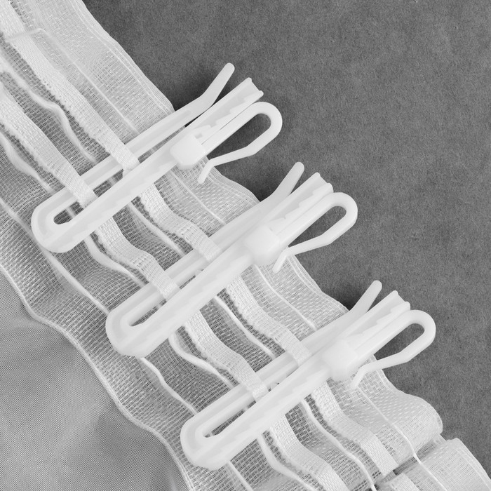 Крючок для штор, регулируемый, 7 &times; 2,3 &times; 0,5 см, 10 шт, цвет белый