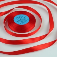 Лента атласная, 12 мм &times; 33 &plusmn; 2 м, цвет красный №026