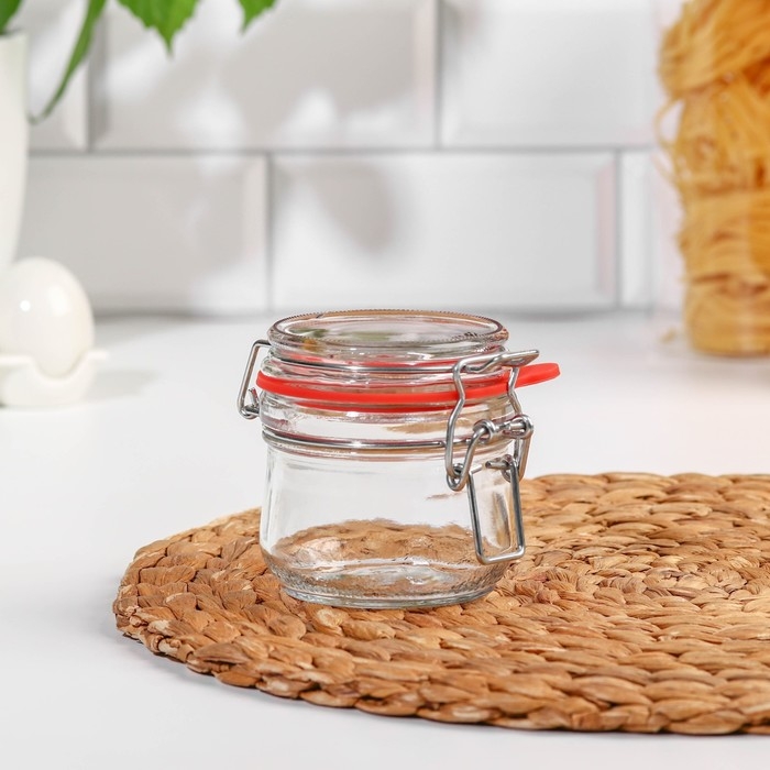 Банка стеклянная для сыпучих продуктов Optima, 250 мл, с бугельным замком