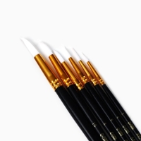 Кисть для рисования набор, синтетика круглые 6 штук &laquo;Текстура&raquo; № 2,4,6,8,10,12