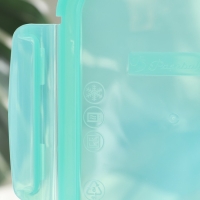 Контейнер из жаропрочного стекла, с крышкой, 600 мл, цвет бирюзовый