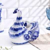 Фруктовница &laquo;Белая уточка&raquo;, 25&times;12&times;24 см, гжель