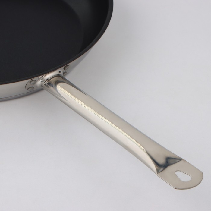 Сковорода &laquo;Общепит&raquo;, d=34 см, толщина корпуса 0,6 мм, дно 3,5 мм, с теплораспределительным слоем, антипригарное покрытие, индукция