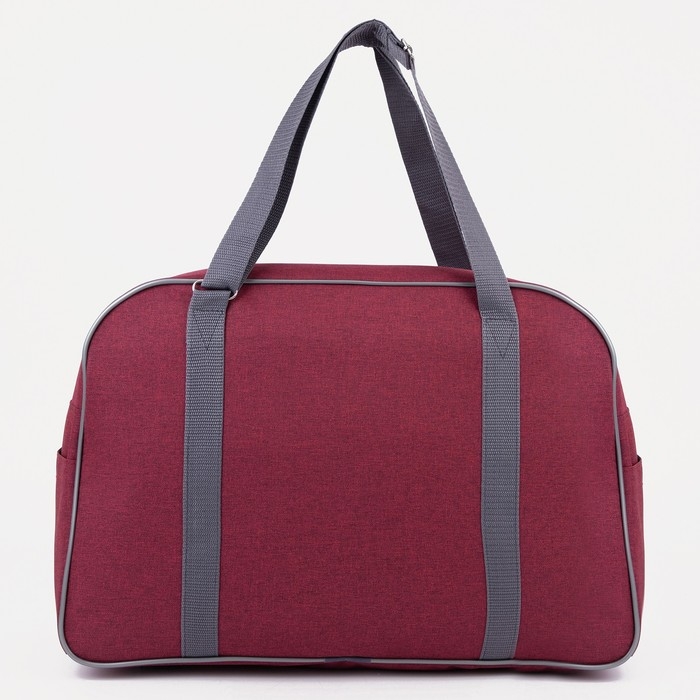 Сумка дорожная на молнии, наружный карман, держатель для чемодана, цвет бордовый Сумка дорожная на молнии, наружный карман, держатель для чемодана, цвет бордовый