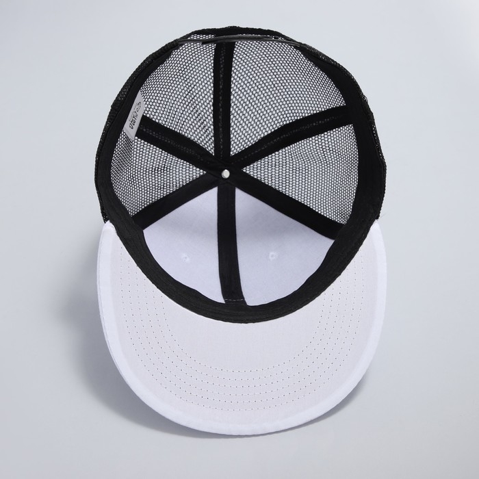 Кепка мужская с прямым козырьком Overhat, цвет белый, сетка, р-р 56 Кепка мужская с прямым козырьком Overhat, цвет белый, сетка, р-р 56
