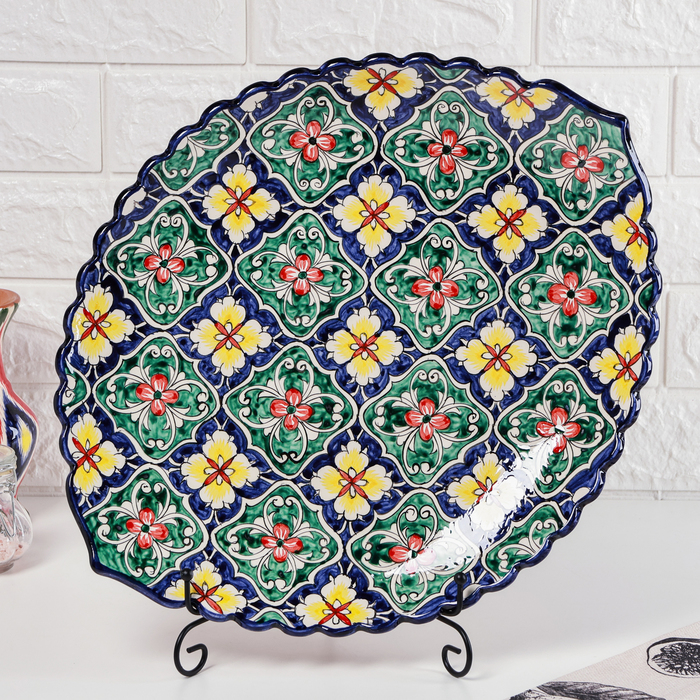 Ляган овальный Риштанская Керамика 42см Ляган овальный Риштанская Керамика 42см