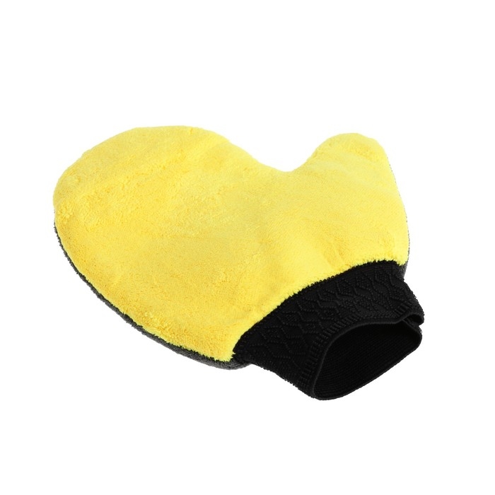 Варежка для мытья автомобиля TORSO, 20&times;24 см, двухсторонняя, серо-желтая