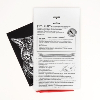 Гравюра &laquo;Британская кошка&raquo; с металлическим эффектом серебра А5