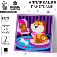 Аппликация пайетками для детей и раскраска - наклейки &laquo;Улыбки&raquo;, набор для творчества