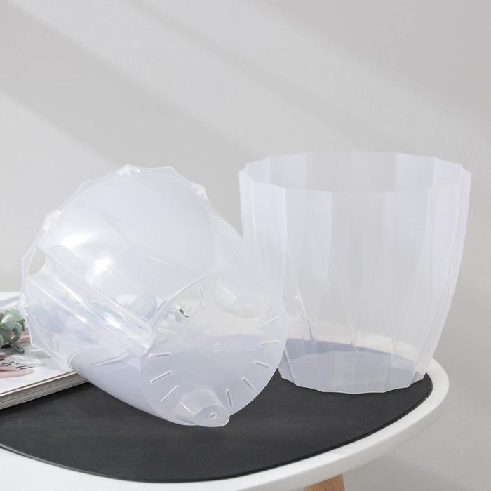 Кашпо для цветов со вставкой «Флюте», 3 л, цвет прозрачный Кашпо для цветов со вставкой «Флюте», 3 л, цвет прозрачный