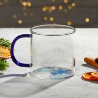 Кружка новогодняя стеклянная &laquo;Снежинки&raquo;, 350 мл