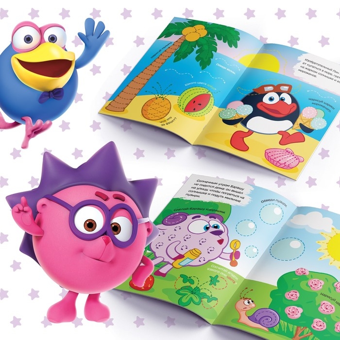 Набор книг «Напиши и сотри», 3 шт. по 12 стр., А5, + 3 маркера, Смешарики Набор книг «Напиши и сотри», 3 шт. по 12 стр., А5, + 3 маркера, Смешарики