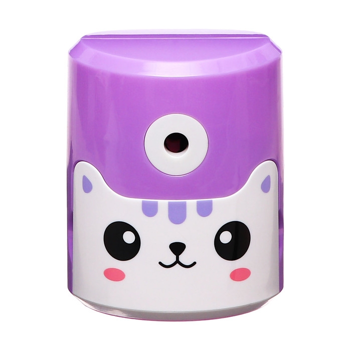 Точилка механическая с контейнером, Котик фиолетовый Точилка механическая с контейнером, Котик фиолетовый