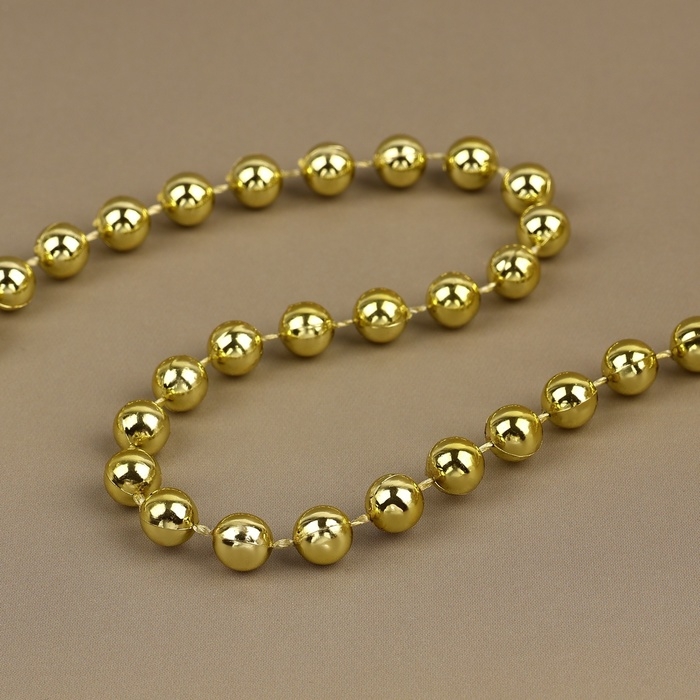 Бусы на нитях, круглые, 7,5 мм, 10 &plusmn; 1 м, цвет золотой