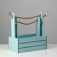 Набор кашпо деревянных 2 в 1 (25.5×15×30; 20×12×23) "Прованс", серо-голубой Набор кашпо деревянных 2 в 1 (25.5×15×30; 20×12×23) "Прованс", серо-голубой