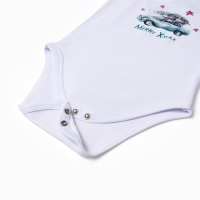 Боди детское MINAKU "New Year's cars", цвет белый, рост 74-80 см