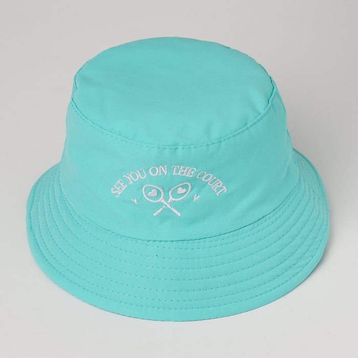 Панама детская для девочки &laquo;Ракетки&raquo;, цвет бирюзовый, р-р 54